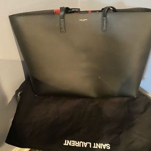 YSL Black and Red Tote Bag